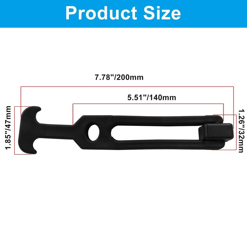 Coufce 2 PCS 7.78" Rubber Flexible Draw Latch Cooler Latches Replacement T-Handle Hasp Hood Catch Vehicle Engine Hood, Tool Box, Golf Cart, Engineering Machine Hood, Farm Machinery - Image 2
